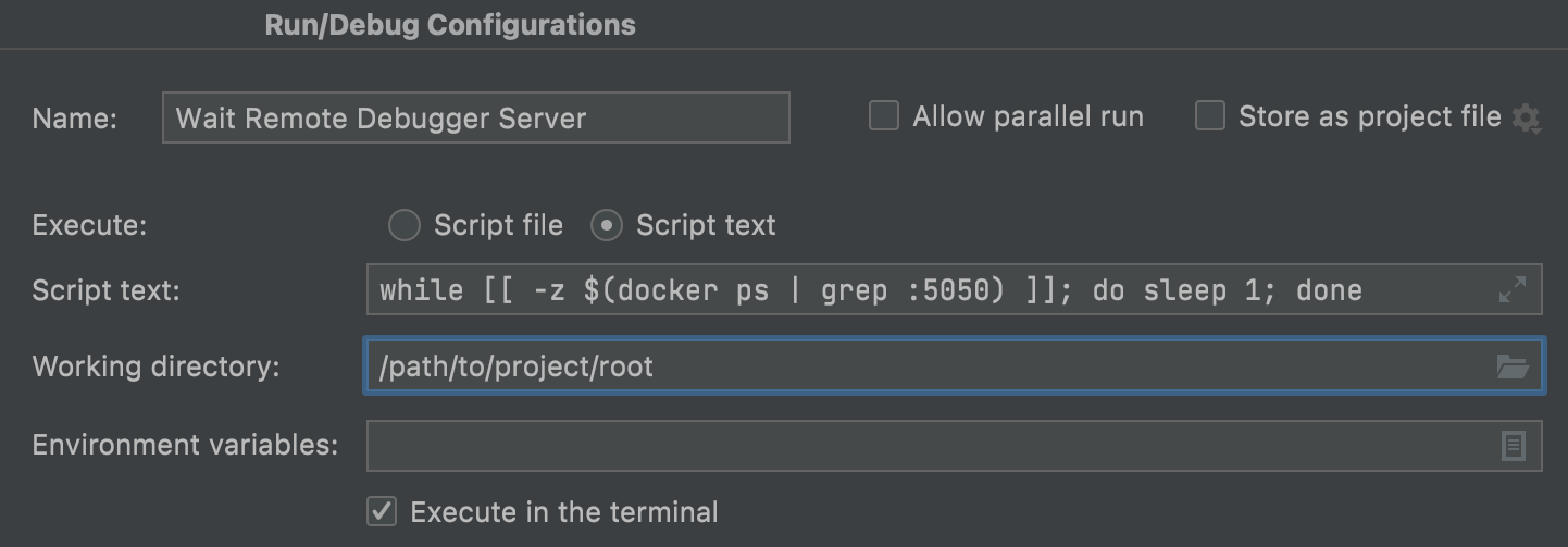 Run/Debug Configurations